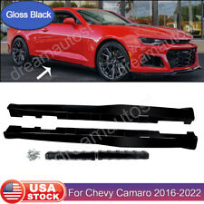ZL1 Style Side Skirts Panel Extension Gloss Black For 16-22 Chevy Camaro RS & SS picture