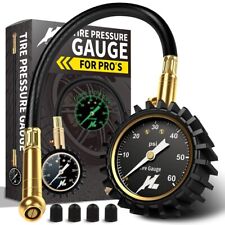 Tire Pressure Gauge - Analog Dial 0-100 psi - Glow in the dark - With Hose picture