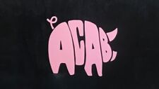 ACAB Pig pink vinyl decal weatherproof dishwasher-safe 3.5 x 4.3 in. Made in USA picture