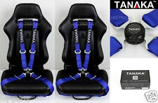 X 2 TANAKA UNIVERSAL BLUE 4 POINT CAMLOCK QUICK RELEASE RACING SEAT BELT HARNESS picture