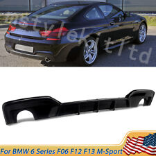 For BMW F06 F12 F13 640i M Sport 2012-2018 Rear Bumper Diffuser Lip Gloss Black picture