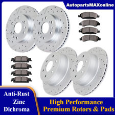 Front Rear Drilled Brake Rotors Pads for Chevy SILVERADO 1500 GMC SIERRA 1500 picture
