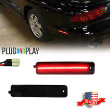 Smoke Rear Bumper Red LED Side Marker Lights For 93-02 Pontiac Firebird Trans AM picture