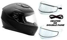 Snowmobile Helmet Adult Matte Black Full Face Double Pane Shield or Heated TH129 picture