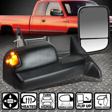 FOR 09-16 DODGE RAM POWER+HEATED+LED SMOKED LIGHT REAR VIEW TOWING MIRROR PAIR picture