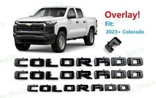 OVERLAY 3PCS Gloss Black Door Rear Colorado Emblems Letters Fit 2023+ Colorado picture