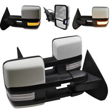  For 14-18 Silverado Sierra Tow Mirror Dynamic Switchback Painted Olympic White picture