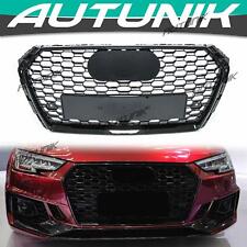 Fits for 17-19 Audi A4 S4 B9 Front Mesh Honeycomb Grille Grill RS4 Style Black picture