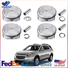 4pcs Pistons + Rings For 2010-2017 Chevy Equinox GMC Terrain Buick 2.4L 12578324 picture