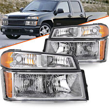 Fits 04-12 Chevy Colorado GMC Canyon Chrome Headlights Amber Corner Bumper Lamps picture