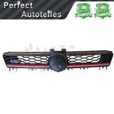 Front Grille Black W/Red Trim Fits For 2015 2016 Volkswagen MK7 Golf/GTI picture
