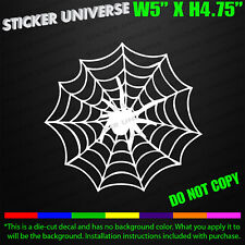 Spider in Spiderweb Creepy Car Window Decal Bumper Sticker Arachnid Spooky 0489 picture