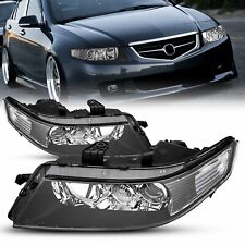 For 04-08 Acura TSX CL7 CL9 JDM Black Clear Projector Headlights Assembly Pair picture
