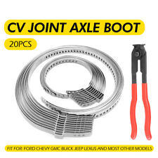 Universal Adjustable Axle CV Boot Joint Crimp Clamps W/ Clamp Tool Pliers 20X picture
