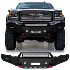 Fits 2014-2015 GMC Sierra 1500 Steel Black Front Bumper w/Winch Seat and Light picture