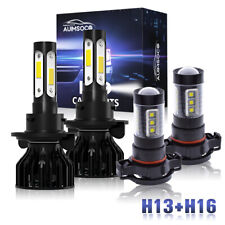 For GMC	Yukon 2007-2014 4 LED Headlight Combo High Low Beam Fog Light Bulbs Kit picture