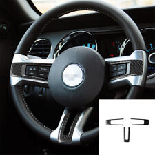 3Pcs Carbon Fiber For Ford Mustang 2009-2013 Interior Steering Wheel Cover Trim picture