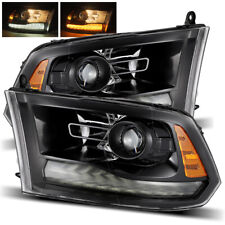 For 10-18 Ram 1500/2500/3500 Full Polished Black Projector Headlights Upgrade picture