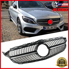 C63 AMG Diamond Grill Grille for Mercedes-Benz W205 C200 C300 14-18 picture