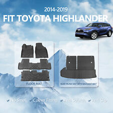 Fit 2014-2019 Toyota Highlander 7 Seats TPE Floor Mats Trunk Mat Cargo Liners picture