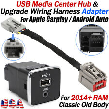 FOR 2014+ Ram USB MEDIA CENTER HUB w/ UPGRADE WIRING HARNESS ADAPTER FOR CARPLAY picture
