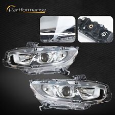 For 2016-2020 Honda Civic Halogen Type Projector Headlights Headlamps Left+Right picture