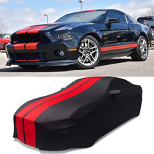 For Ford Mustang Shelby GT Coupe 2-Door Indoor Car Cover Stain Stretch Black/Red picture