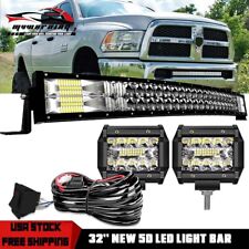 32inch LED Light Bar Curved 30/34'' Combo +4'' Pods Offroad for Dodge Ram 1500 picture