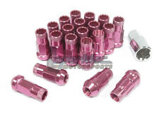 NNR Steel Extended Wheel Lug Nuts & Locks Open Ended Pink 49mm 12x1.5 20pcs picture