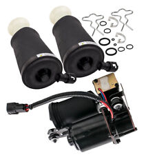 2x Rear Air Suspension Bag & 1 Compressor pump for Lincoln Town Car 3U2Z5580PA picture