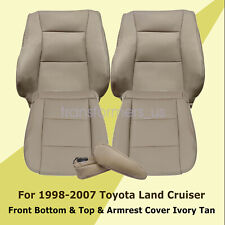 Fits Toyota Land Cruiser 1998-2007 Font Leather Seat Cover & Armrest Cover Tan picture