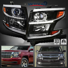 VICTOCAR Black Projector Headlights Set Fits 2015-2020 Chevy Tahoe Suburban picture