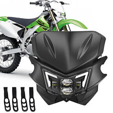 Black 66W Dirt Bike LED Headlight For Motorcycle Kawasaki Suzuki Yamaha Lamps picture