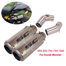 Slip on for Ducati Monster 796 696 695 795 1100 Exhaust Mid Pipe Muffler System picture