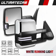 Chrome Power Heated LED Signal Tow Mirrors For 99-02 Chevy Silverado GMC Sierra picture