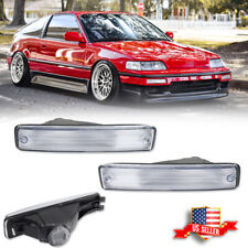 JDM Chrome / Clear Front Bumper Turn Signal Lights For 1990-1991 Honda CRX CR-X picture