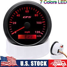 85mm Black GPS Speedometer 0-120MPH Gauge 7 Colors LED for Boat Car Truck ATV US picture
