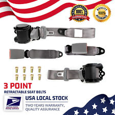 2 x Retractable 3 Point Safety Seat Belt Straps Car Vehicle Adjustable Belt Kit picture