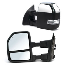 Towing Mirrors For 99-13 Ford F250 F350 F450 Super Duty Manual Chrome Left+Right picture