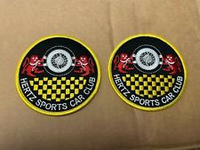 1960's HERTZ SPORTS CAR CLUB GT350H SHELBY MUSTANG ROUND BLACK GOLD LOGO PATCHES picture