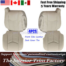 For 2003-2006 Cadillac Escalade Driver&Passenger Bottom+Lean Back Seat Cover Tan picture