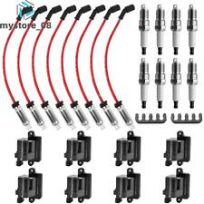 8 Pack Square Ignition Coil & Spark Plug Wire For Chevy GMC 4.8L 5.3L 6.0L 8.1L picture