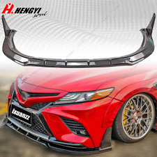 For 2018-23 Camry SE XSE V2 Style Winglet Carbon Style Front Bumper Lip Splitter picture