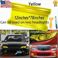 Fit For Headlight Taillamp Transparent Yellow Lens Vinyl Protection Film 12