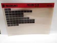 Suzuki PE175 T 80 X 81 Parts Catalog Microfiche August 1981 picture