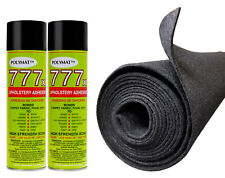 12FTx3.75FT CHARCOAL Carpet ROLL+2 CANS of 777 Glue for Polymat Teardrop Camper  picture