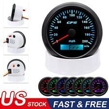 85mm Black GPS Speedometer 0-200 MPH Odometer Gauge for Motorcycle Boat Car US picture
