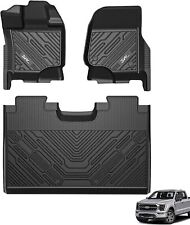 Black Custom Fit Floor Mats for Ford F150 Crew Cab 2015-2023 All Weather TPE picture