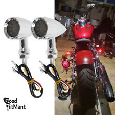 Motorcycle LED Bullet Amber Turn Signal Light Chrome For Harley Davidson Softail picture