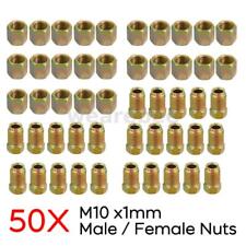 25x Male + 25x Female Copper Brake Pipe Fittings M10x1mm Metric Nuts 3/16
